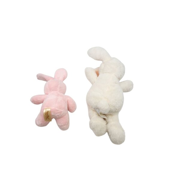 Dan Dee Collectors Choice Pink & White Plush Bunny Set Jesus Loves Me Soft Toys - Picture 2 of 4